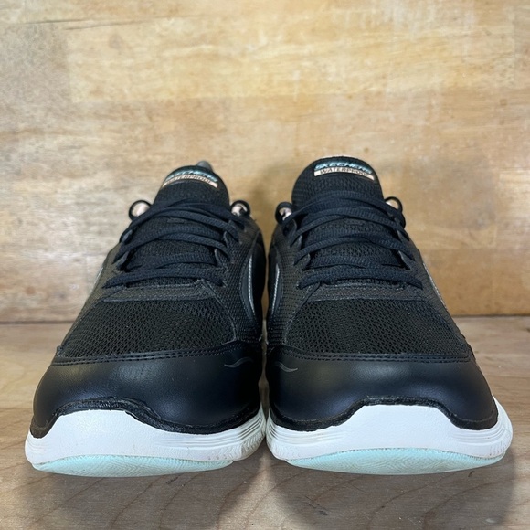 Skechers Flex Appeal 4.0 WATERPROOF Womens Size 10 Shoes Sneakers Black Peach - Picture 3 of 11